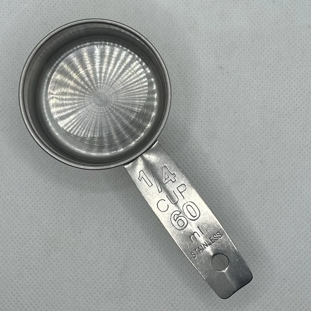 Vintage‎ Stainless Steel Measuring Cup Replacement 1/4 Cup Retro MCM Quarter Cup